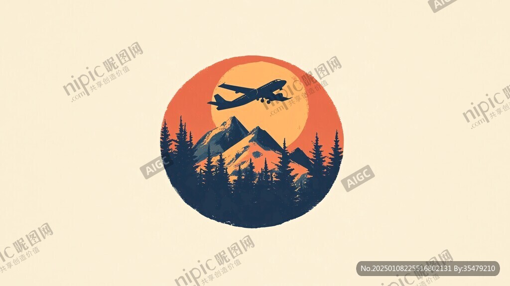 山脈插畫logo