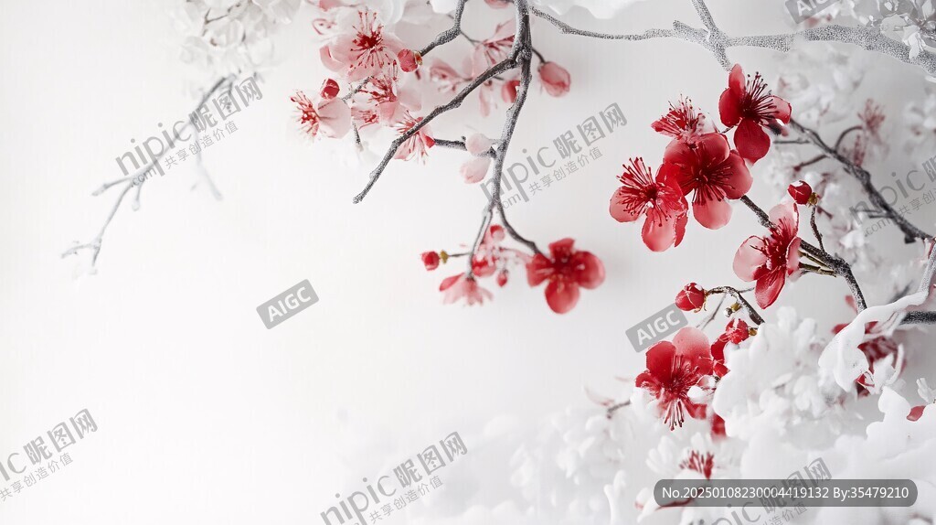 梅花大型高清壁畫