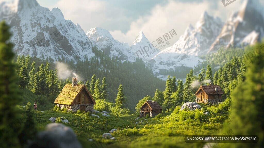 森林小屋高山草場(chǎng)