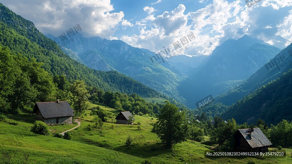 森林小屋高山草場(chǎng)
