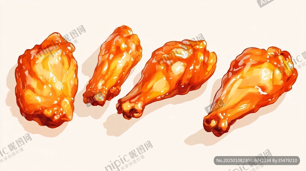 鹵雞腿插畫
