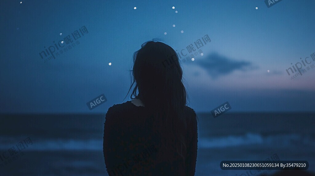 星辰大海女孩背影