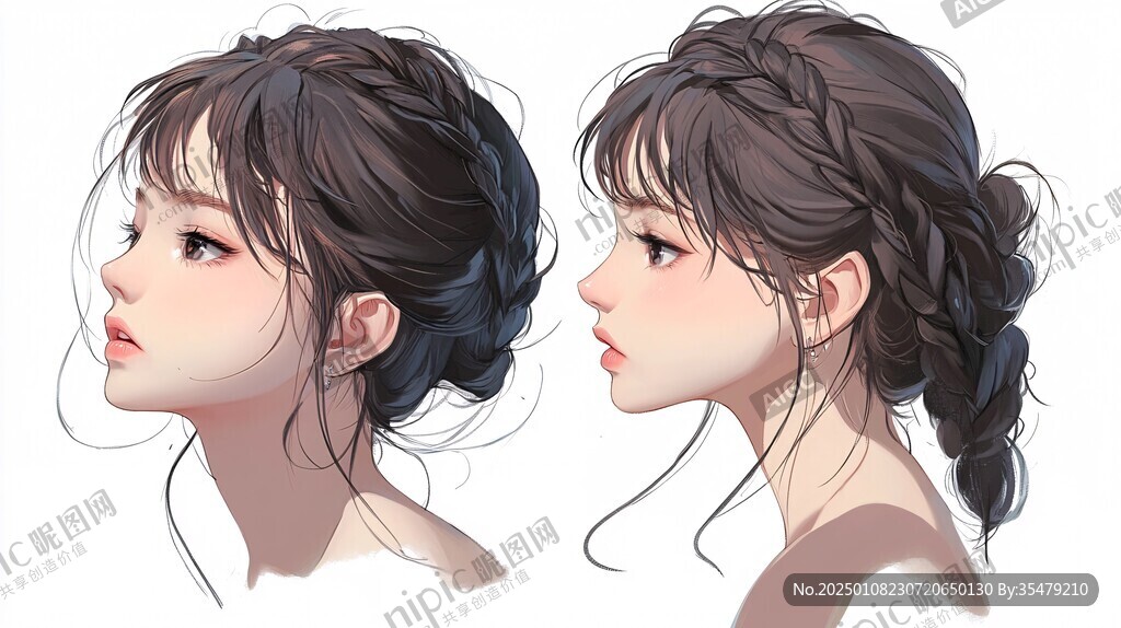 美女插畫對(duì)比