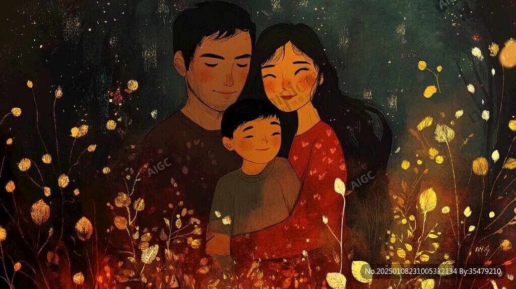 一家人插畫