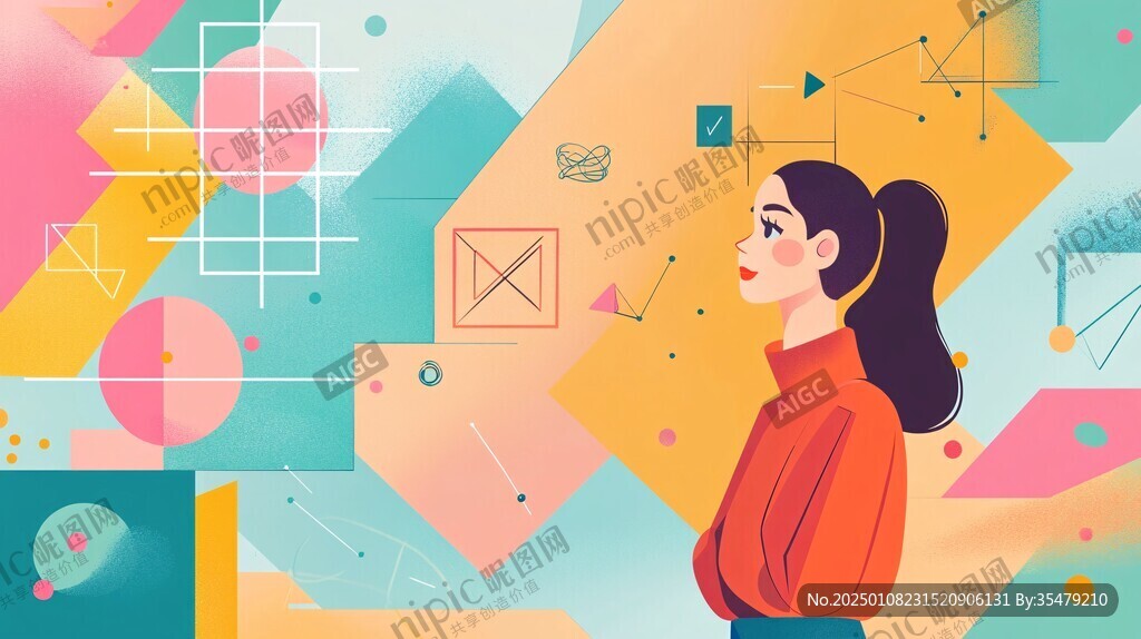 女生做設(shè)計插畫