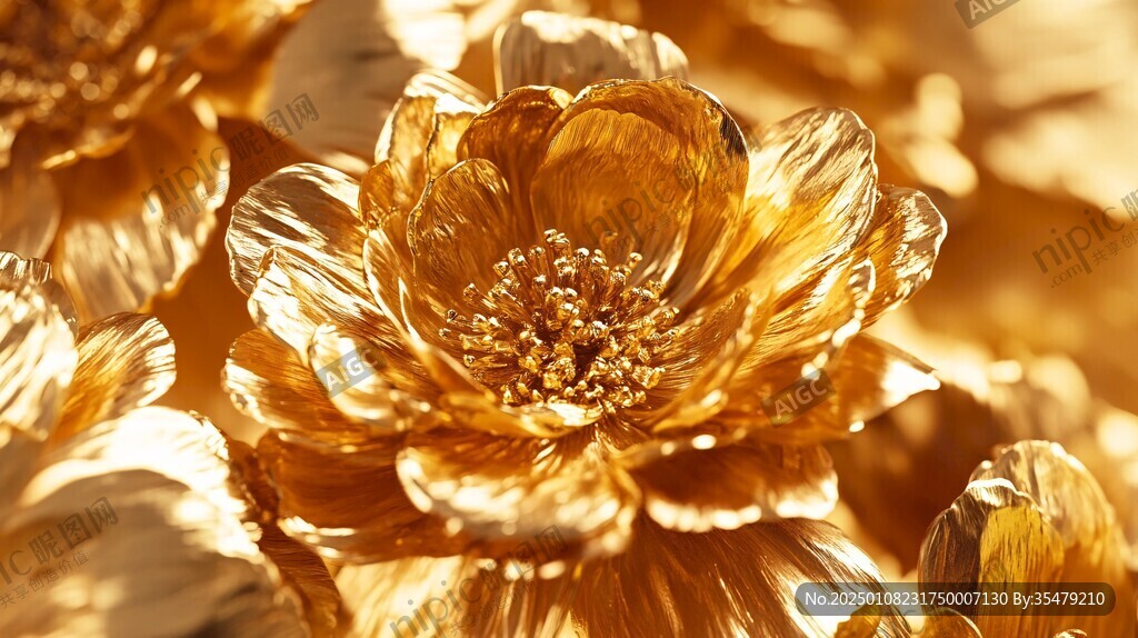 金色牡丹花