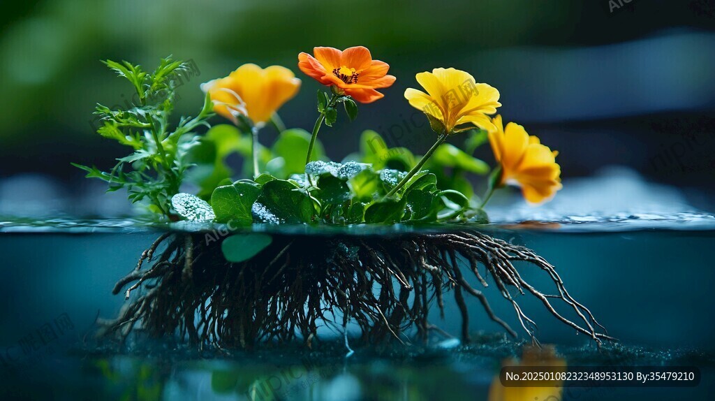 水面漂浮的花兒