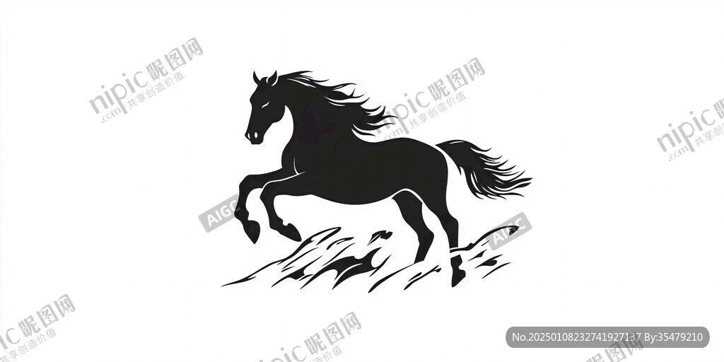 剪影馬logo