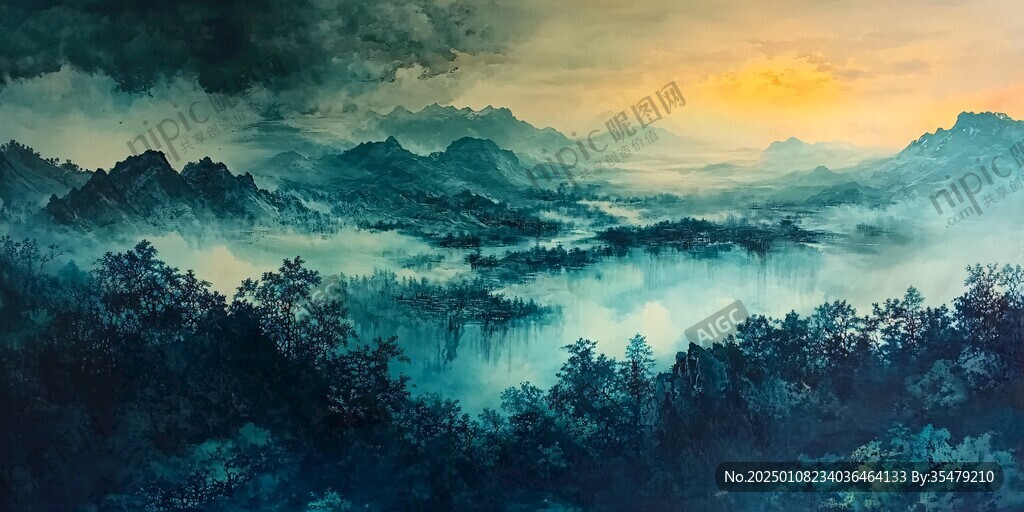 伏牛山油畫
