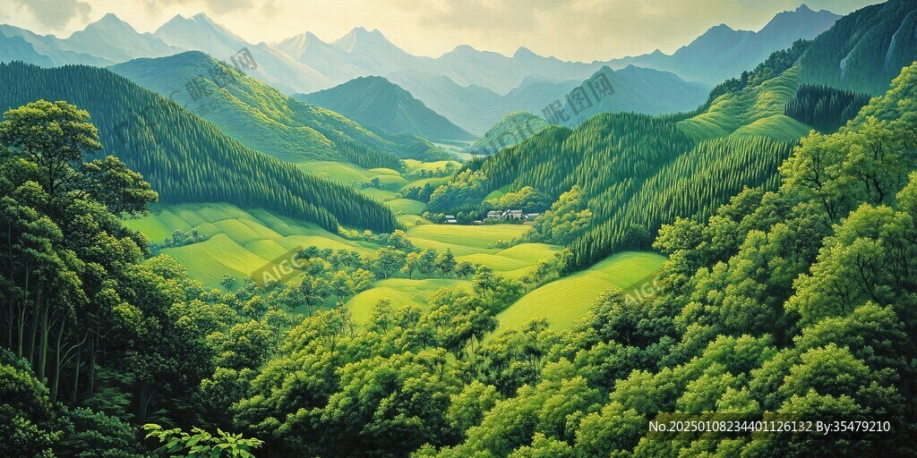 高清寬幅田園山水