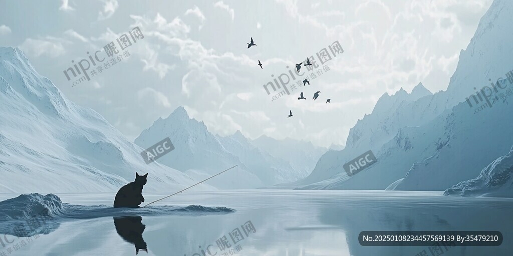 垂釣插畫
