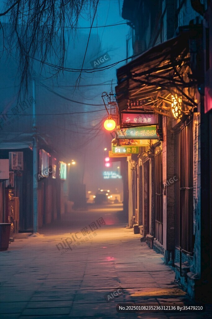 胡同夜景