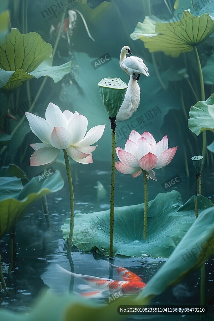 荷池仙鶴