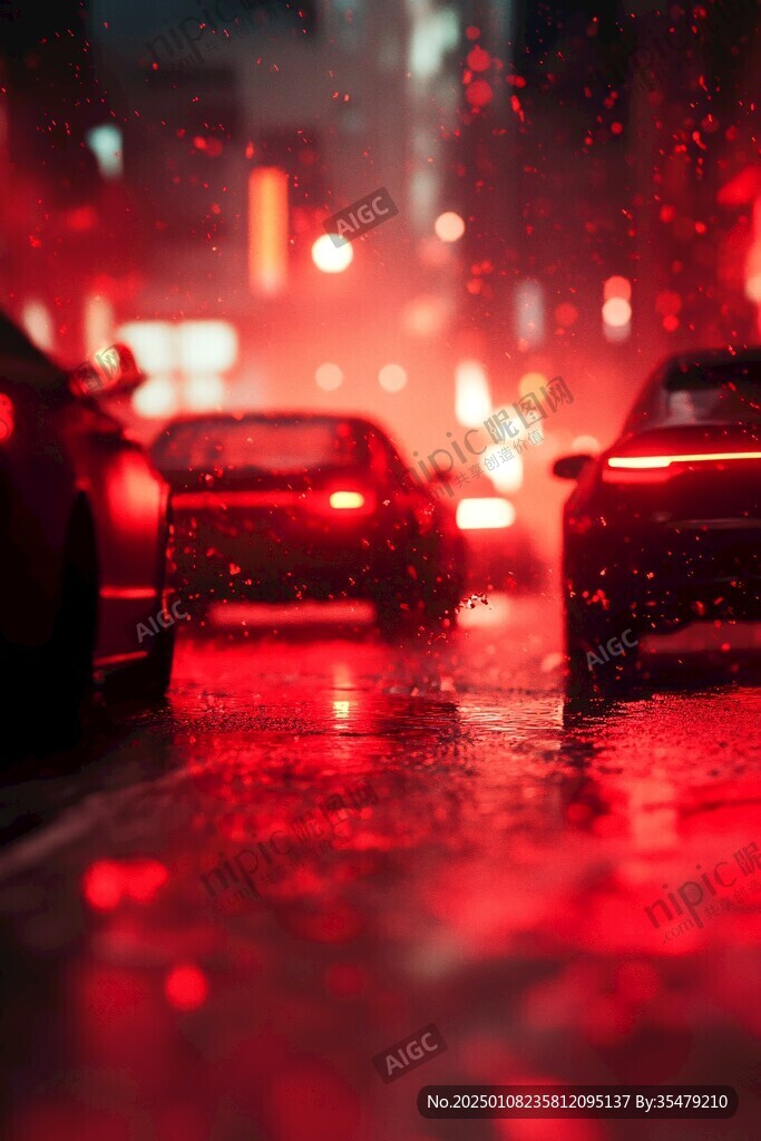 雨夜行人與車輛