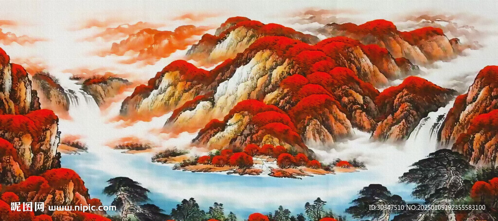 鴻運(yùn)當(dāng)頭客廳山水