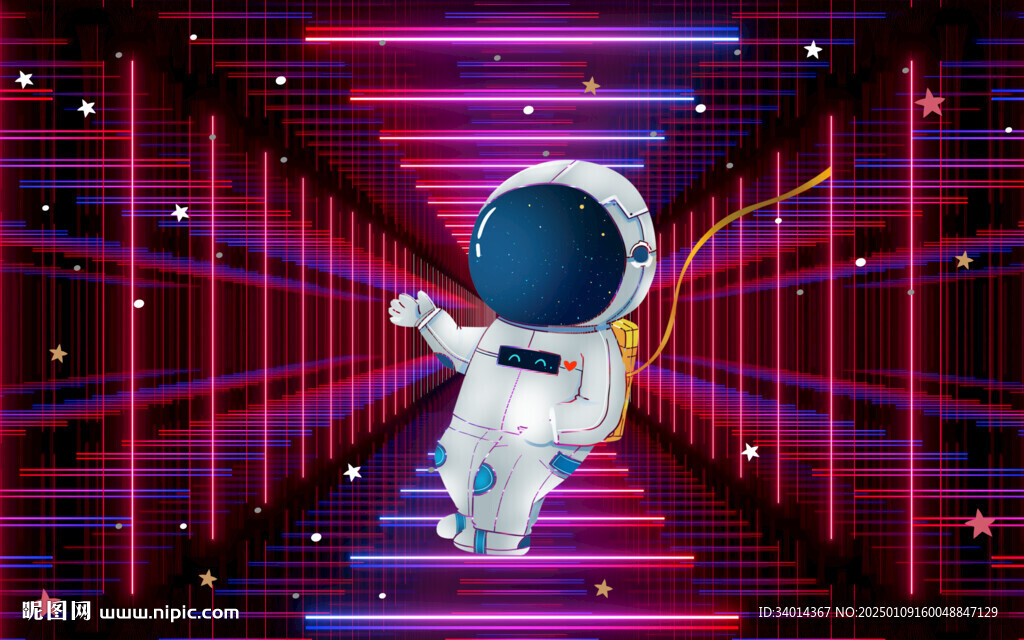 科技太空宇航員背景墻