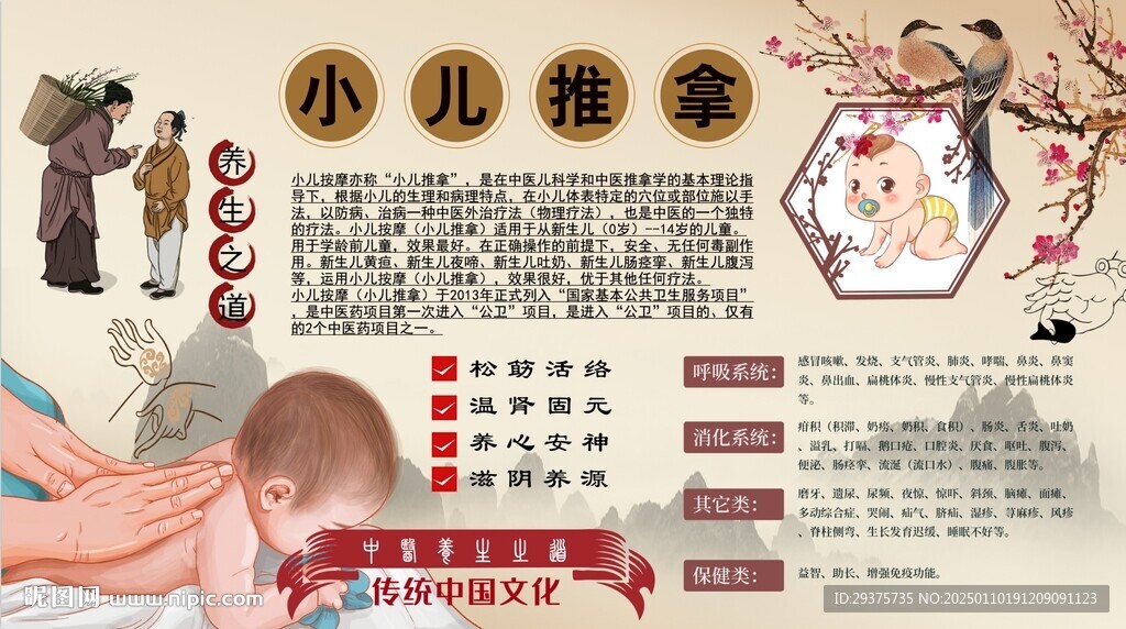 小兒推拿背景墻