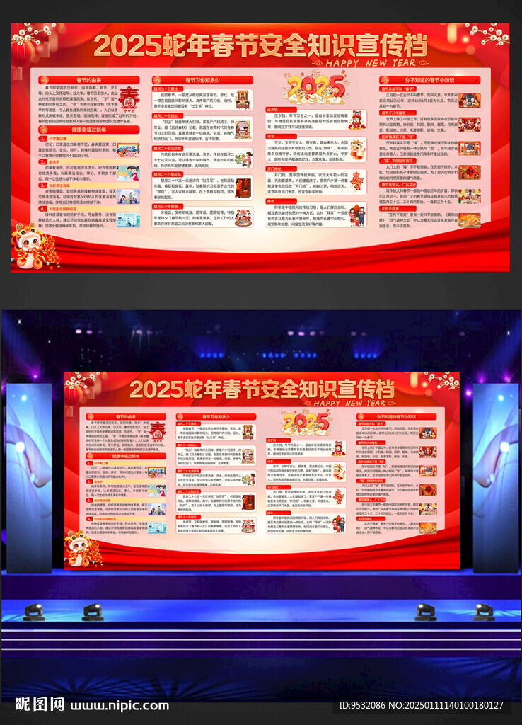 2025春節(jié)安全知識(shí)宣傳欄展板