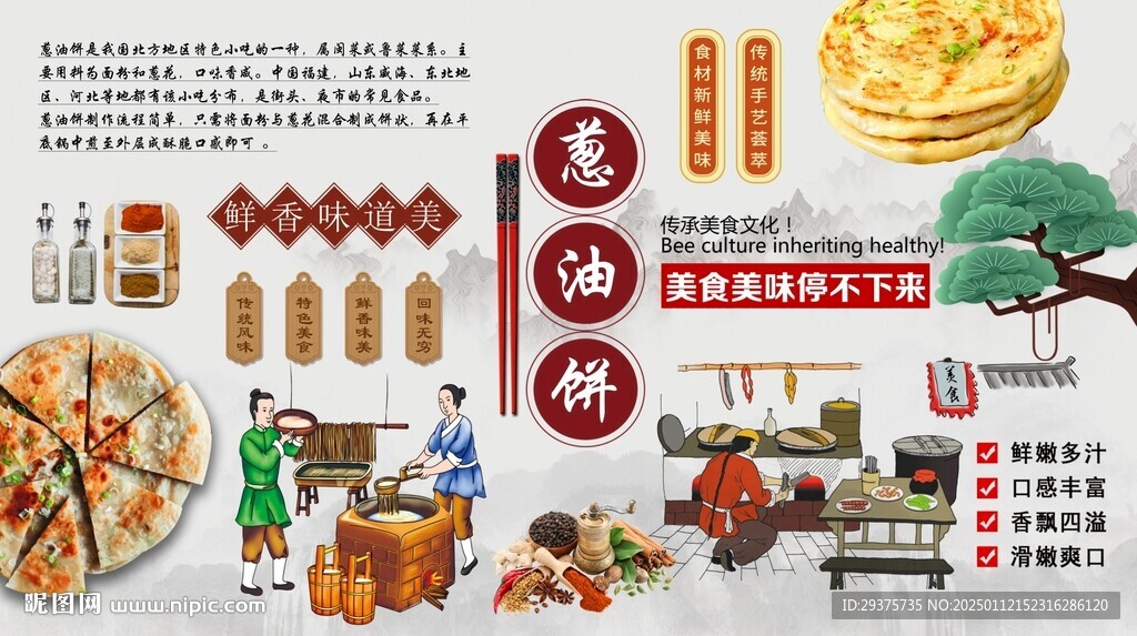 蔥油餅背景墻