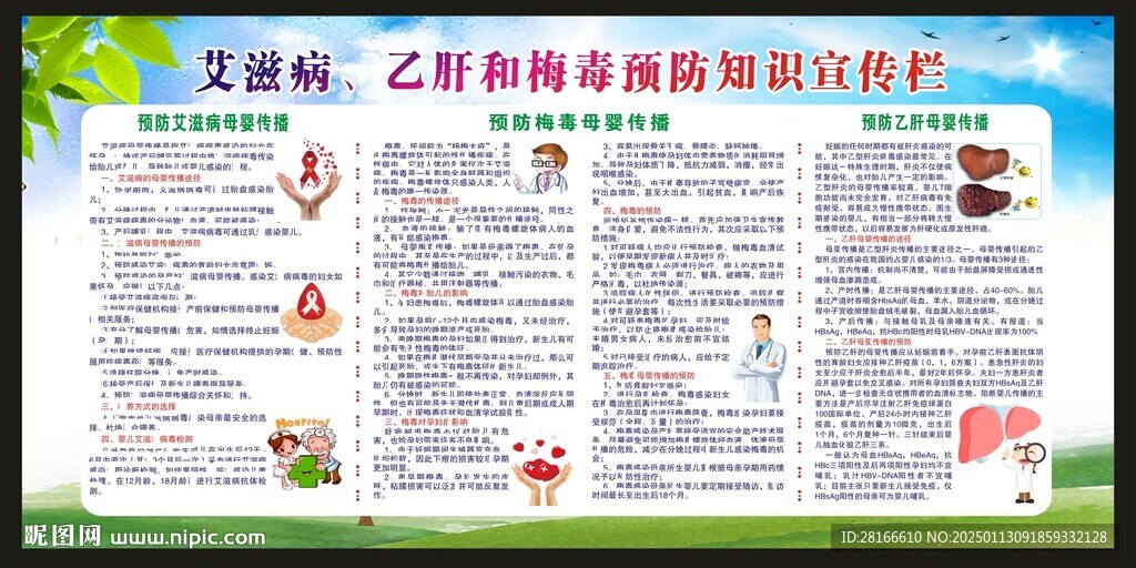 預(yù)防艾滋病 乙肝 梅毒宣傳欄