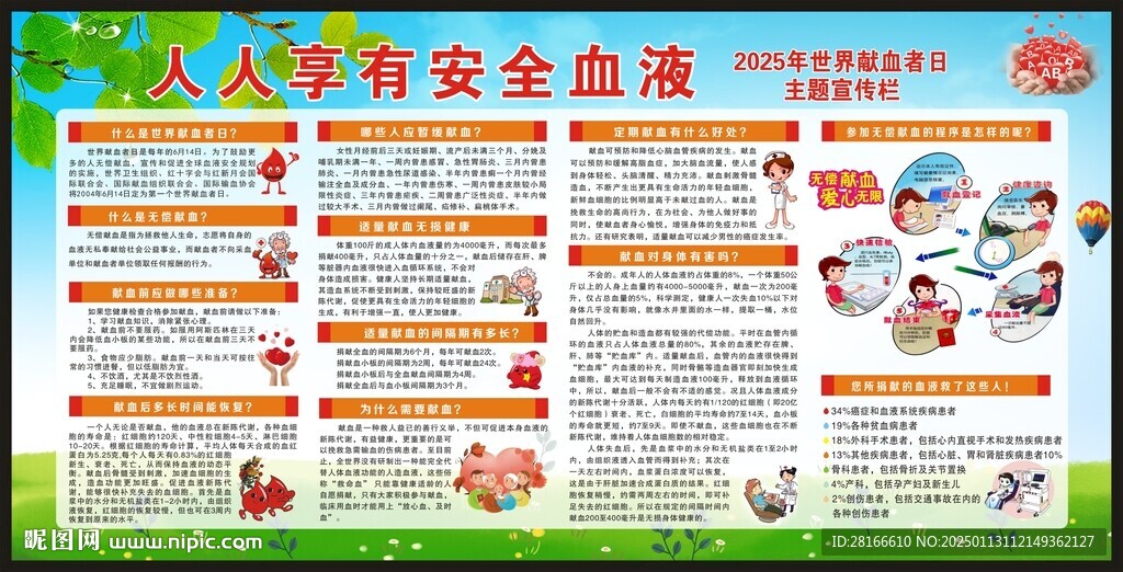世界獻(xiàn)血者日三折頁