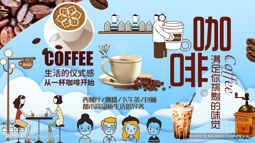 咖啡背景墻