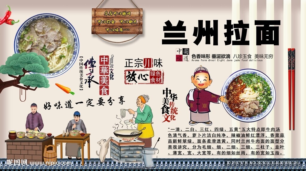 蘭州拉面背景墻