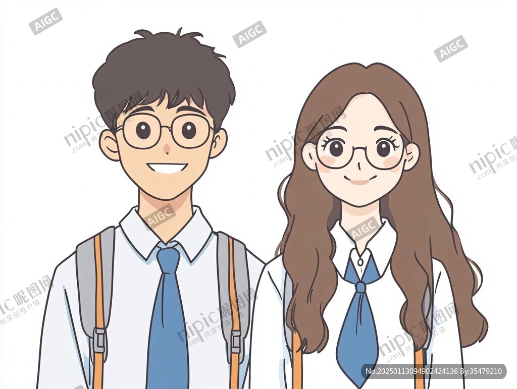 卡通男女生