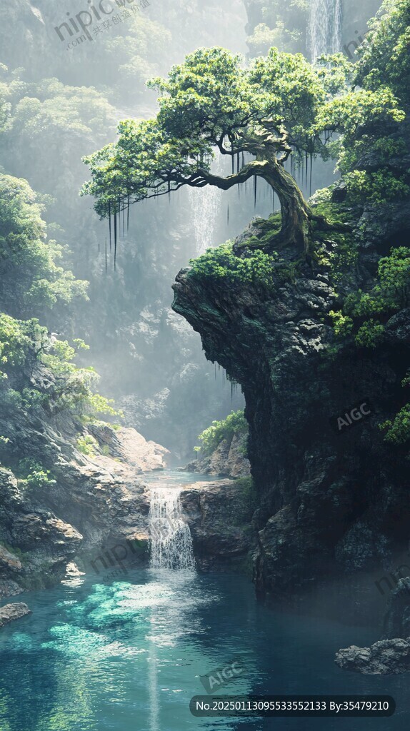 唯美風(fēng)景山間流水