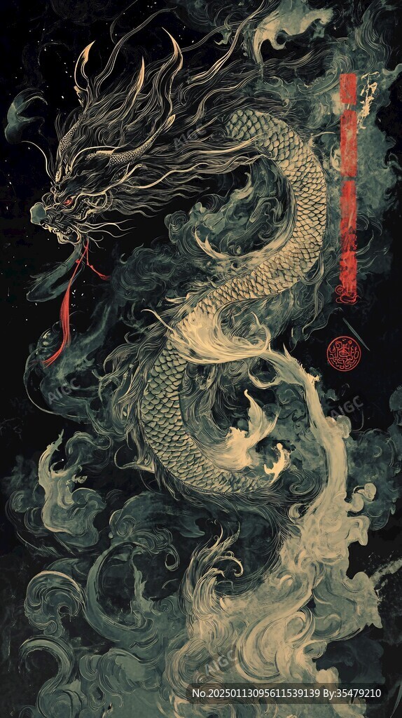 古風龍插畫