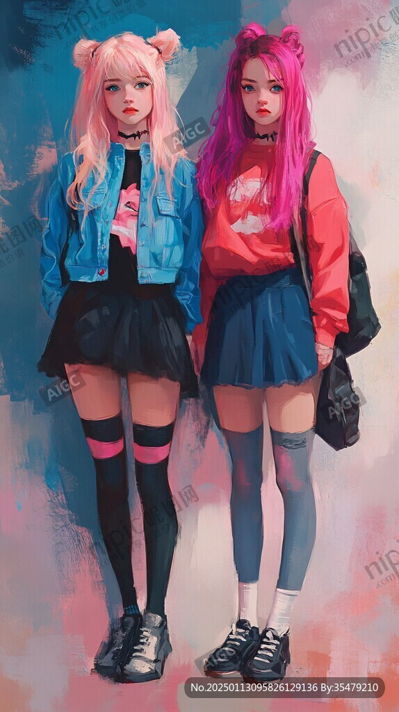 粉色頭發少女