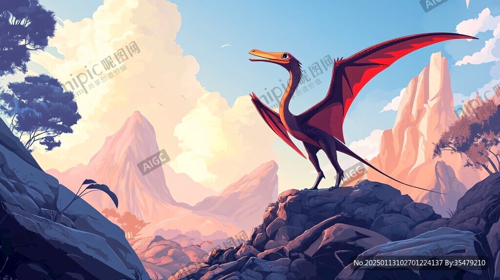 恐龍戶外插畫