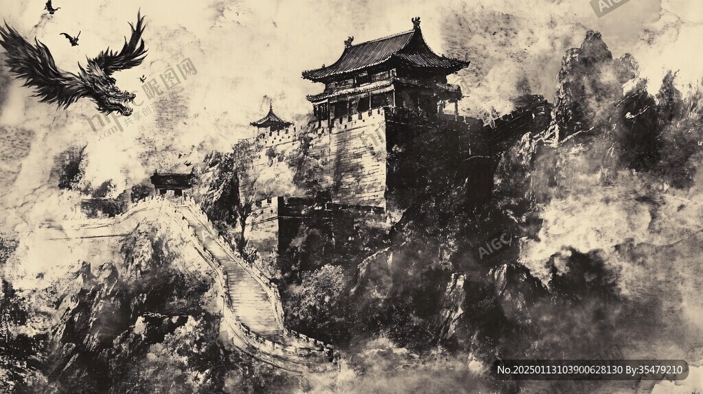意境水墨長城