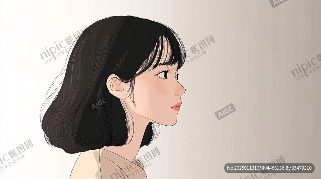 側(cè)臉少女
