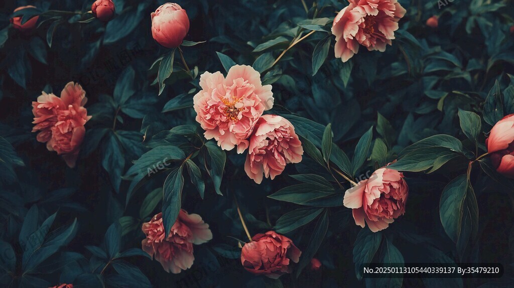 芍藥鮮花背景