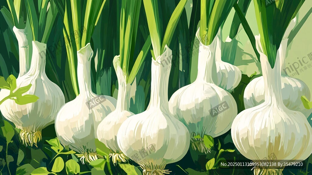 蒜苗插畫