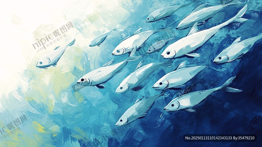 油畫魚群