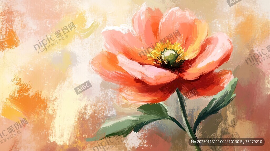 厚涂花卉