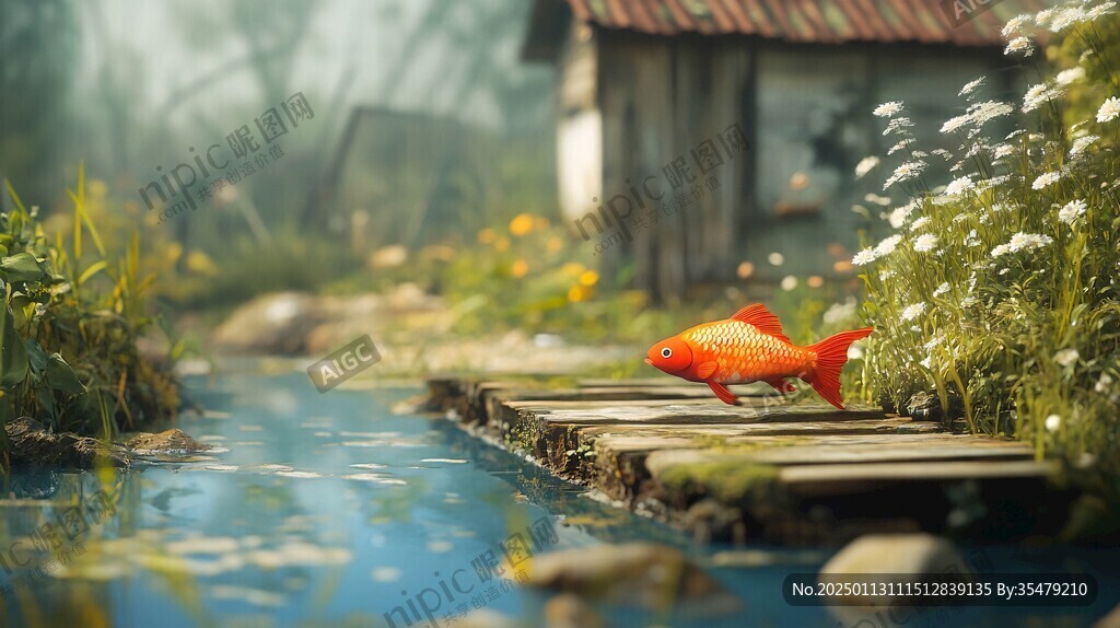 池塘小紅魚