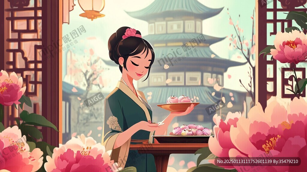 牡丹文創(chuàng)插畫