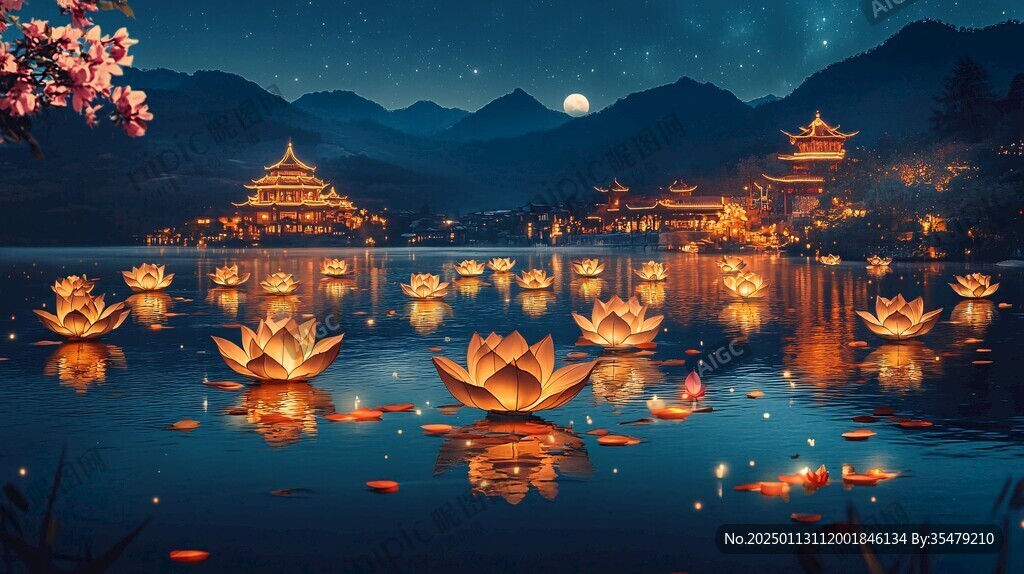 蓮花河燈