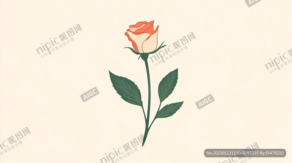 簡約玫瑰花