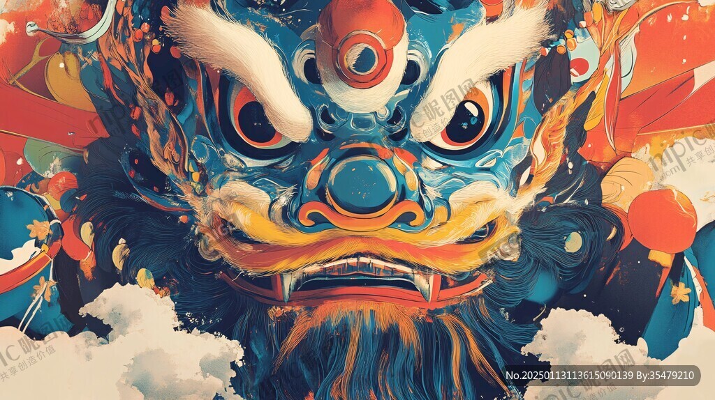 醒獅包裝插畫