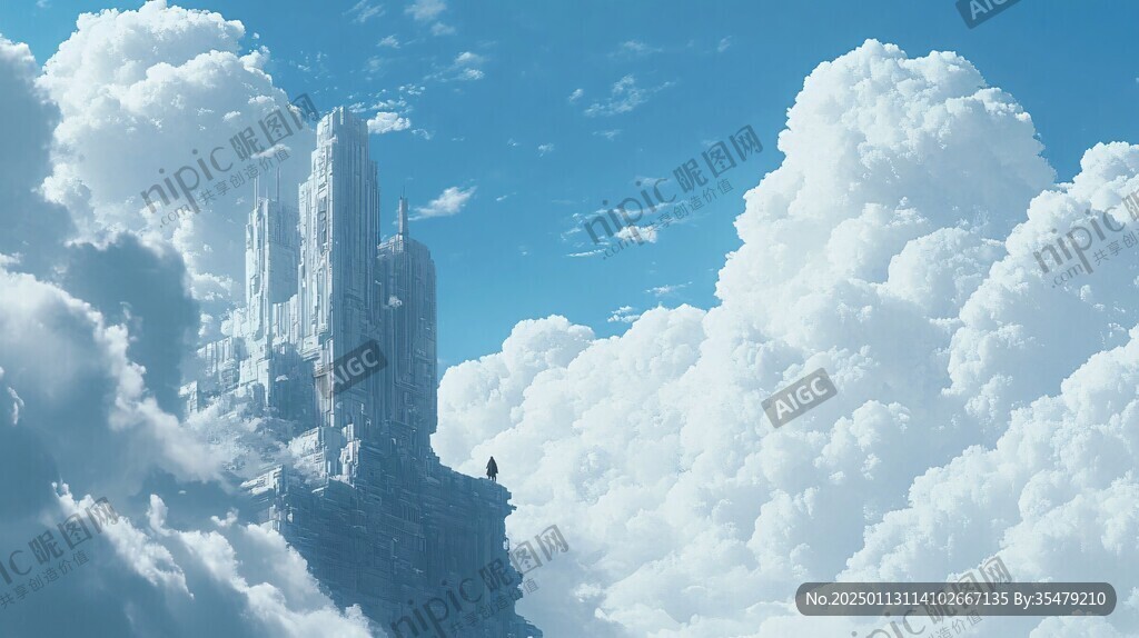 3d云海懸浮小島
