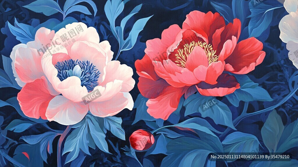 牡丹包裝插畫(huà)