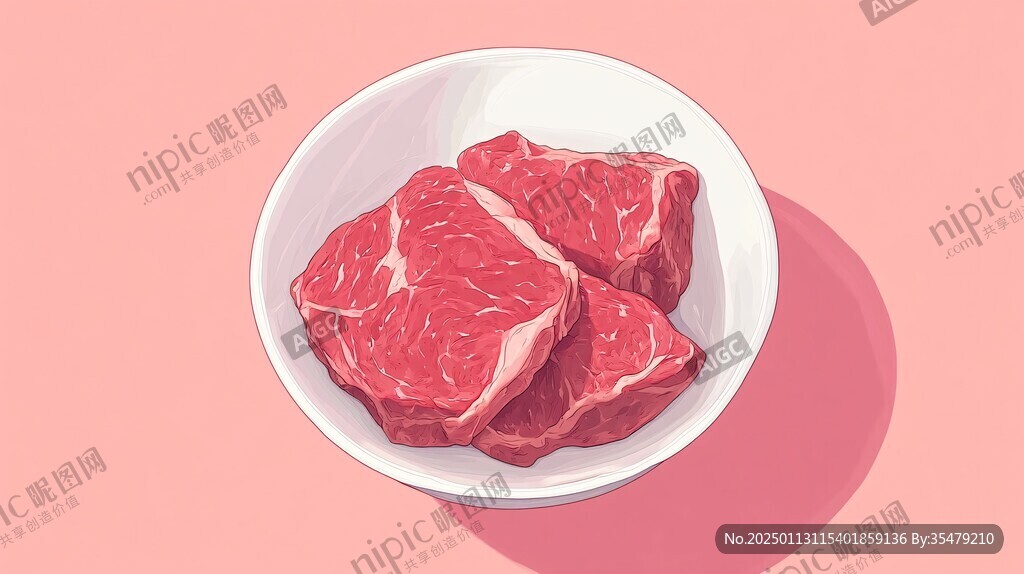 生牛肉插畫