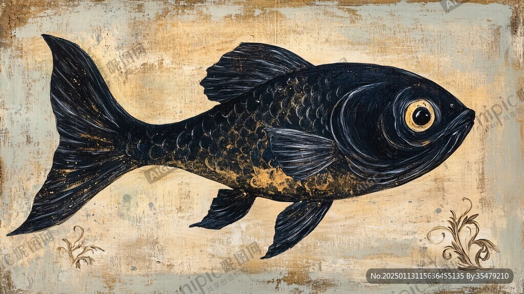 金色魚裝飾畫