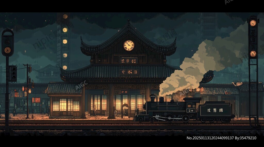 火車站插畫