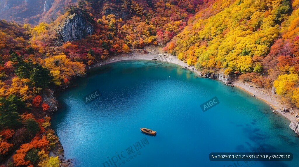 航拍小九寨松坪溝