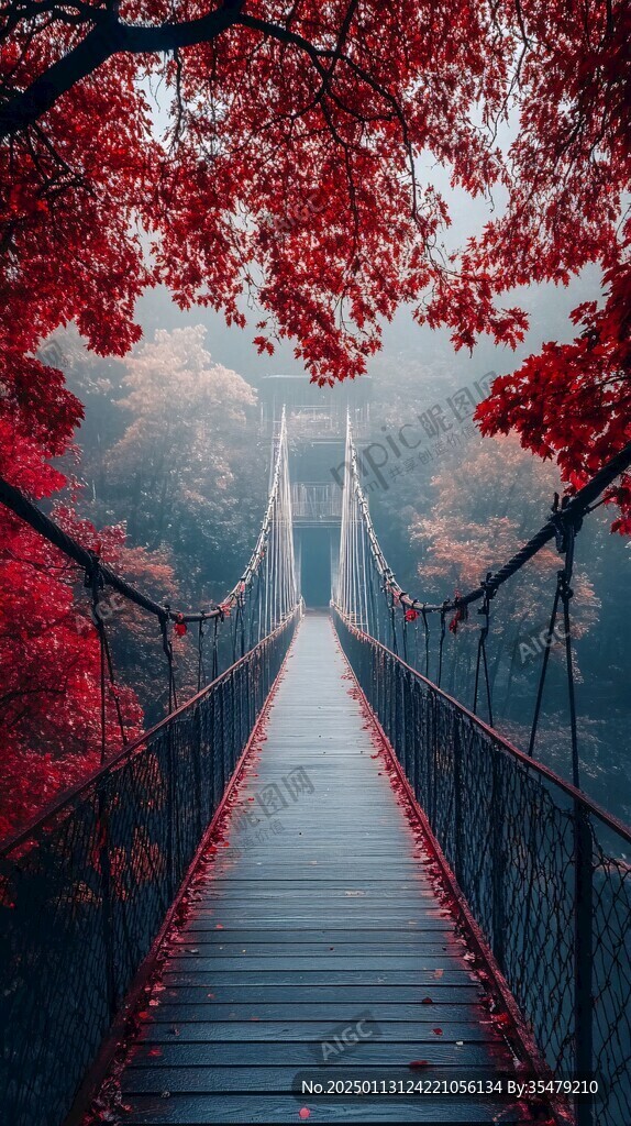唯美楓林棧道